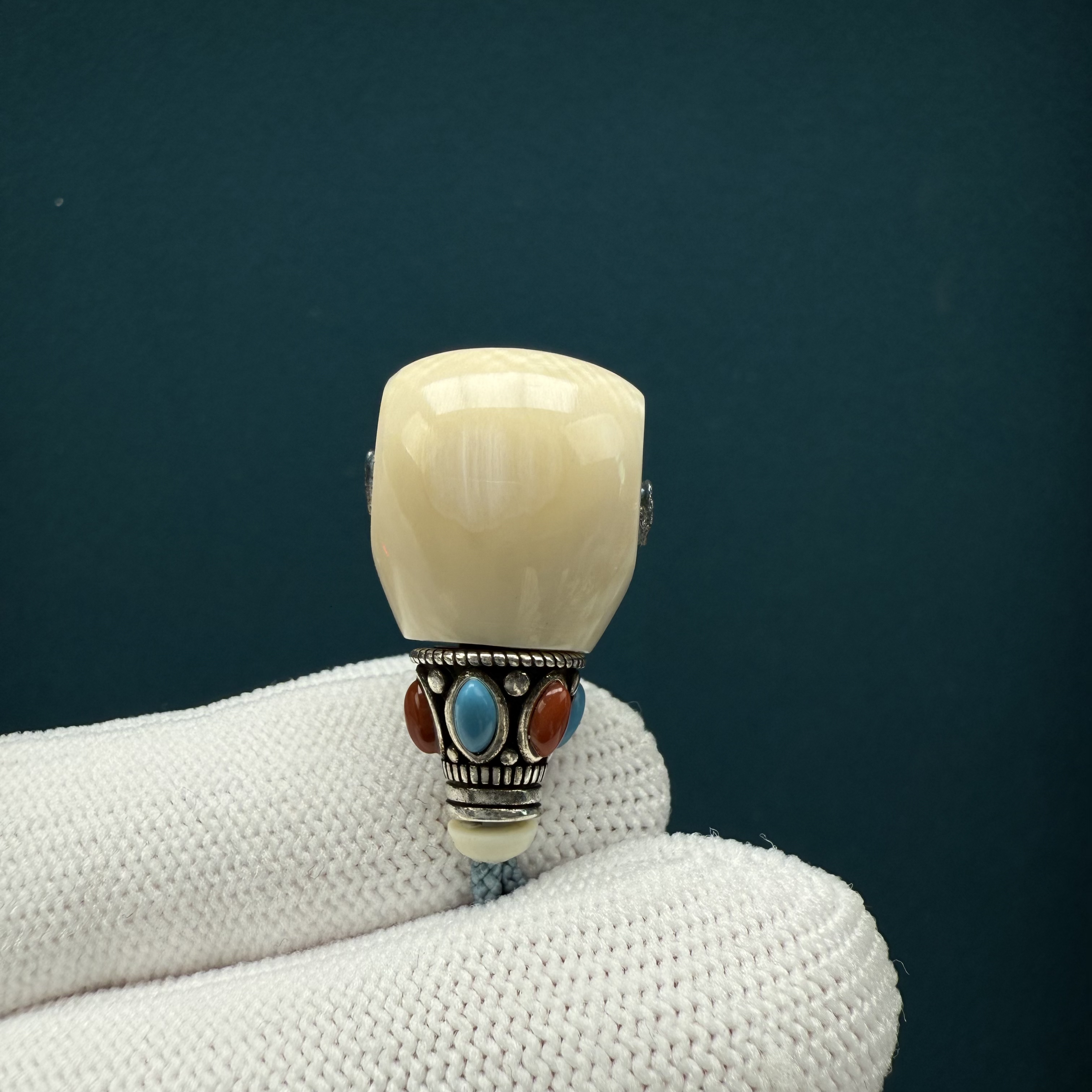 J3494天然猛犸牙 藏式三通 14.5*28mm 支持复检 假一罚十