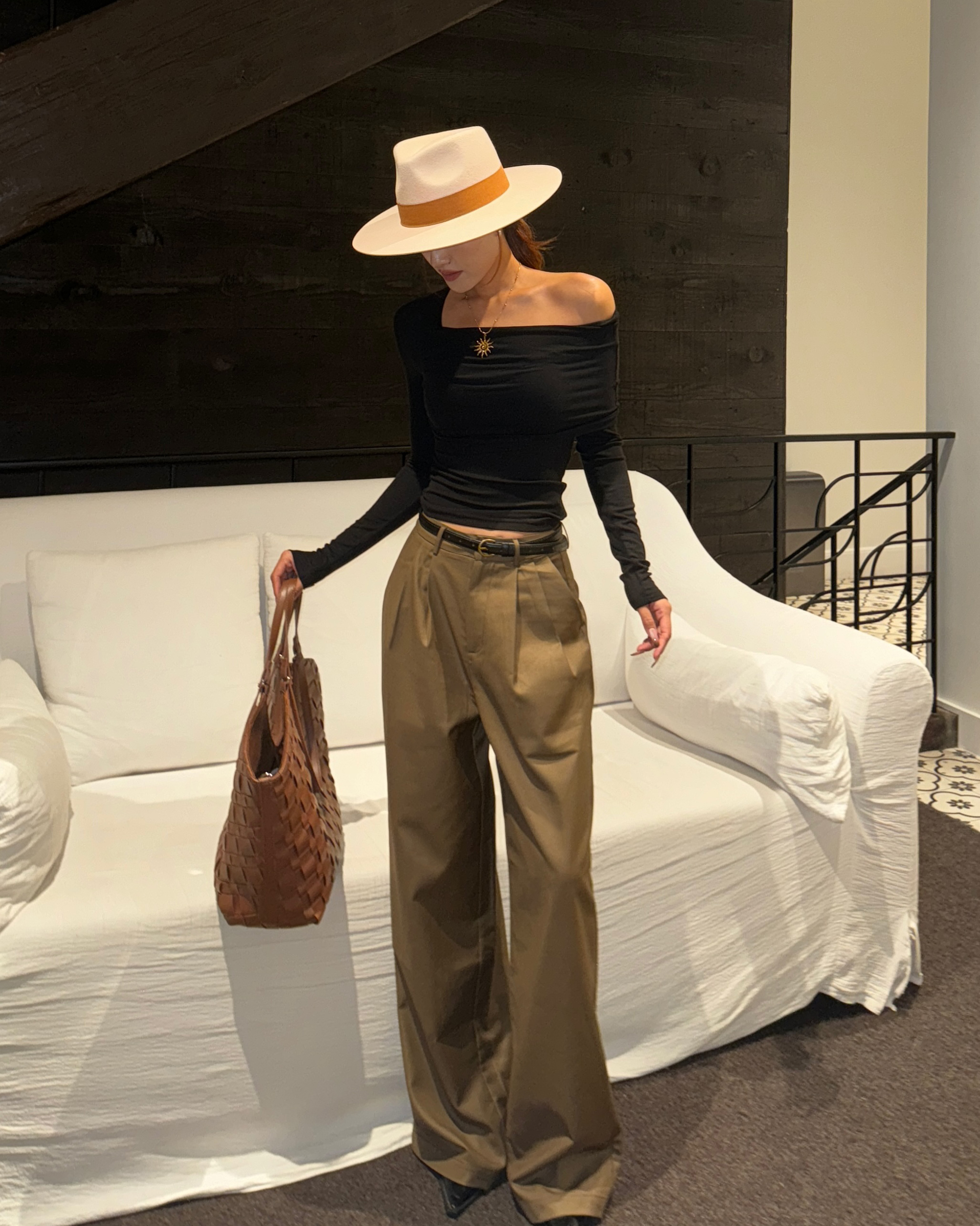 【Aliu自制】高级感轧光前腰双折设计西裤女简约宽松直筒chic裤子