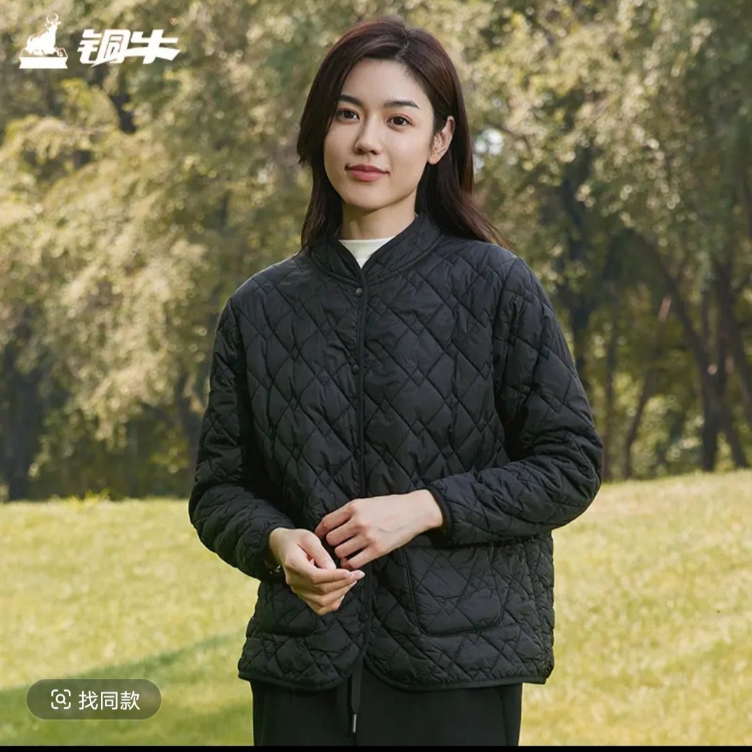 羊毛绗缝棉保暖女外套