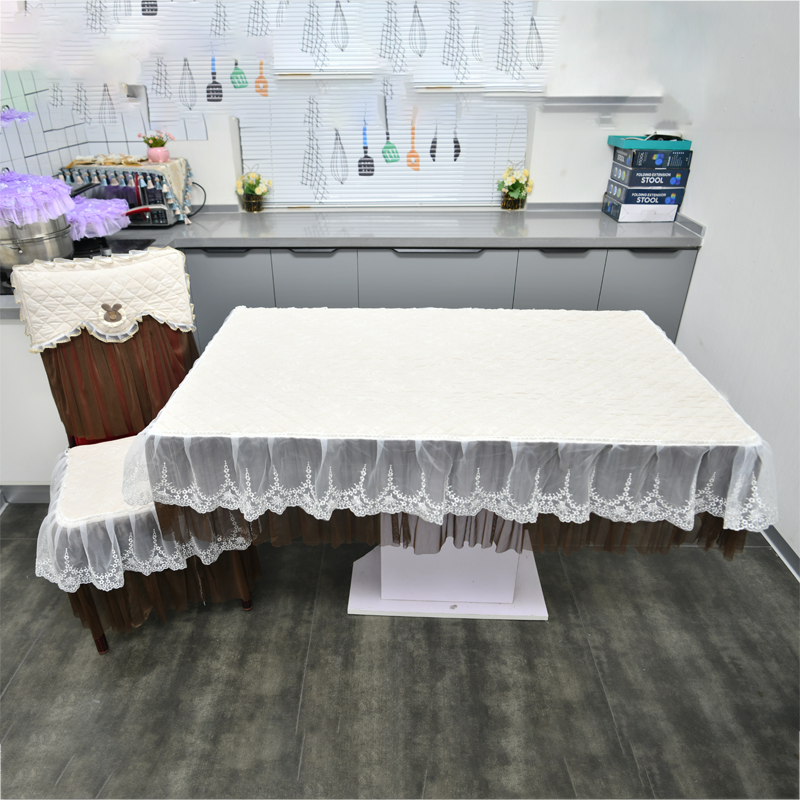 防滑新款餐桌椅套罩桌布座椅垫靠背布艺蕾丝家用客厅餐椅垫防尘罩