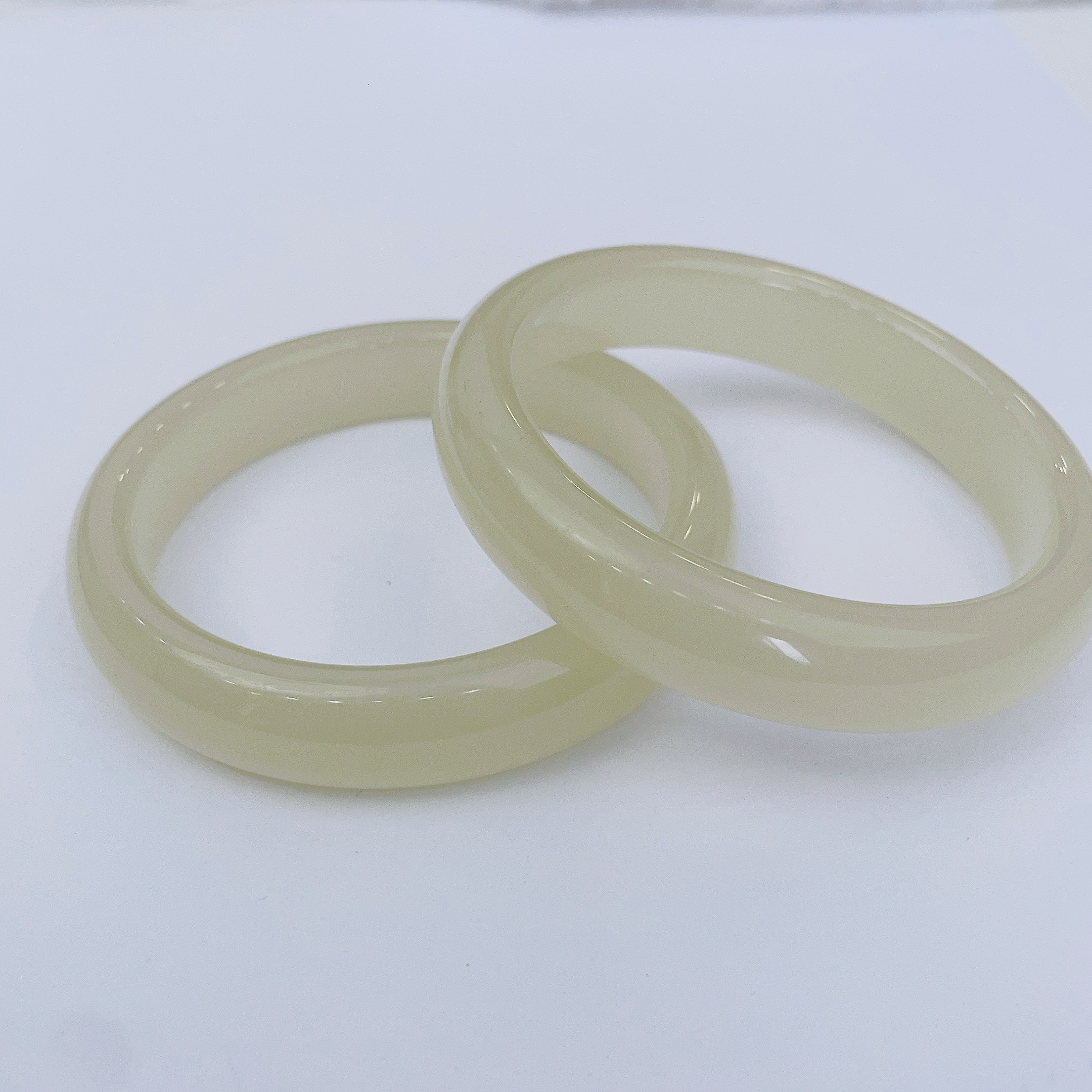 【浅晴水手镯】新疆和田手镯 玉石 浅晴水手镯 宽13mm