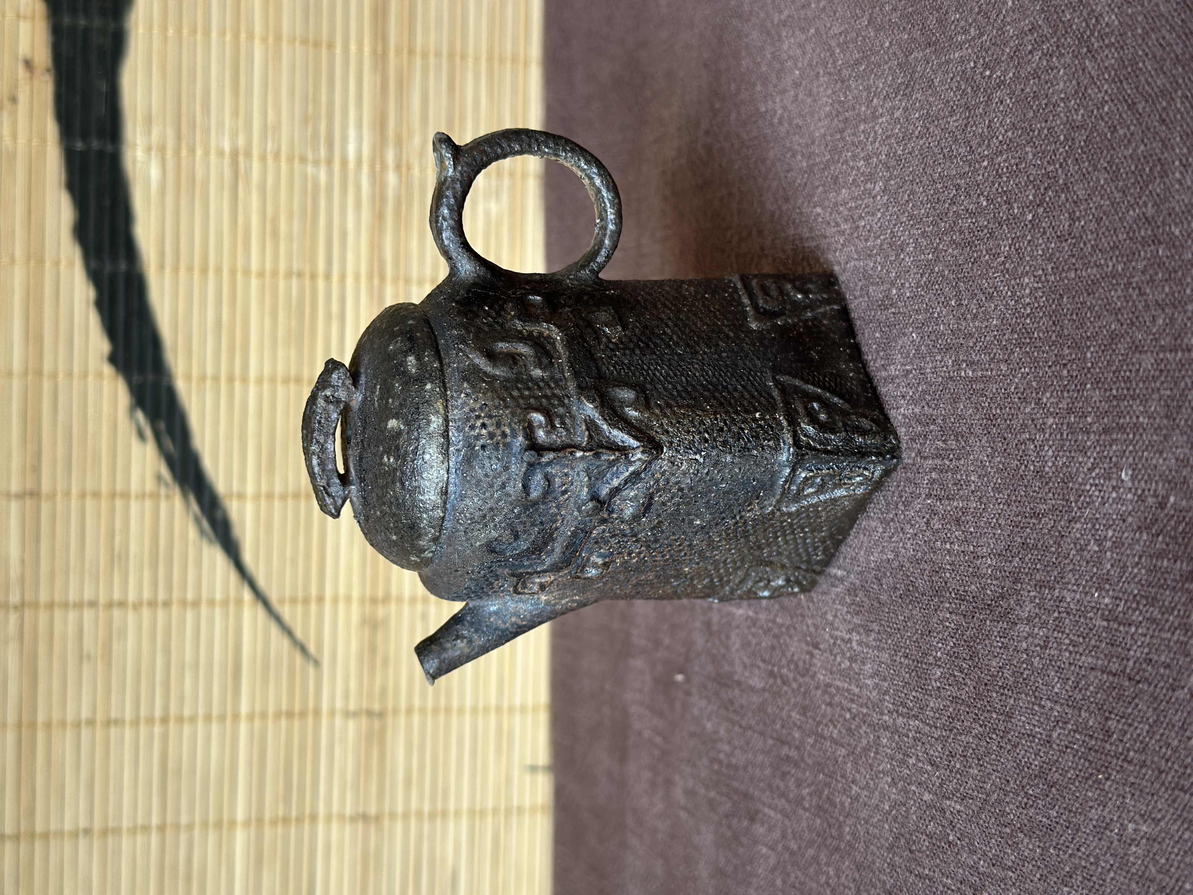 手工青铜复古方壶柴烧泡茶壶