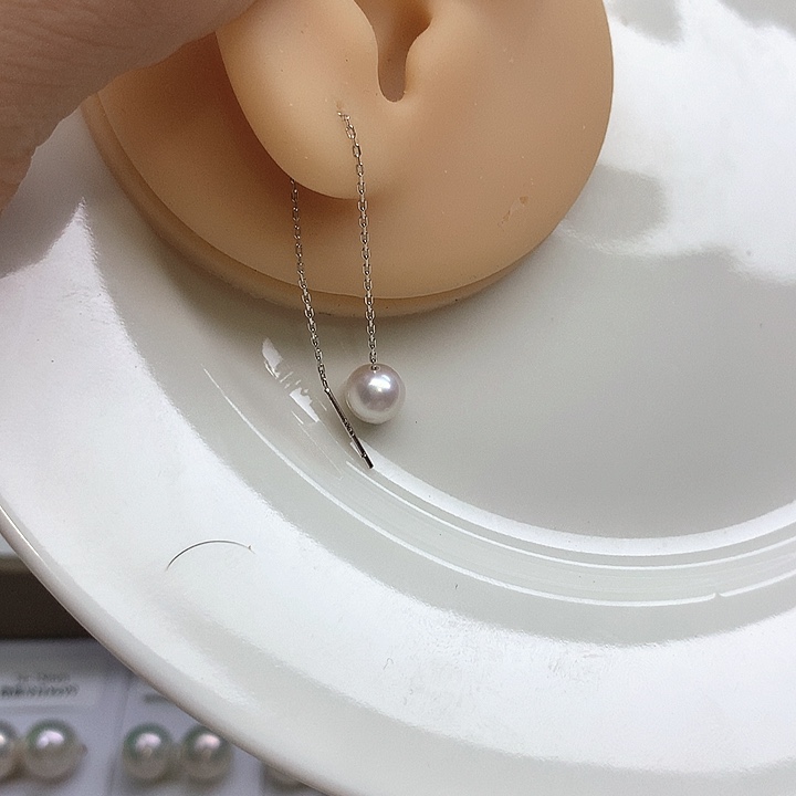 银S925镶嵌耳线淡水珍珠