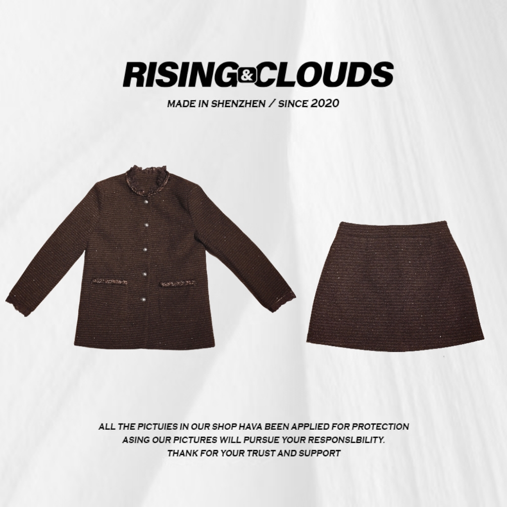 RISING&CLOUDS【莎莎】秋冬百搭时尚舒适保暖小香羽绒套装110559