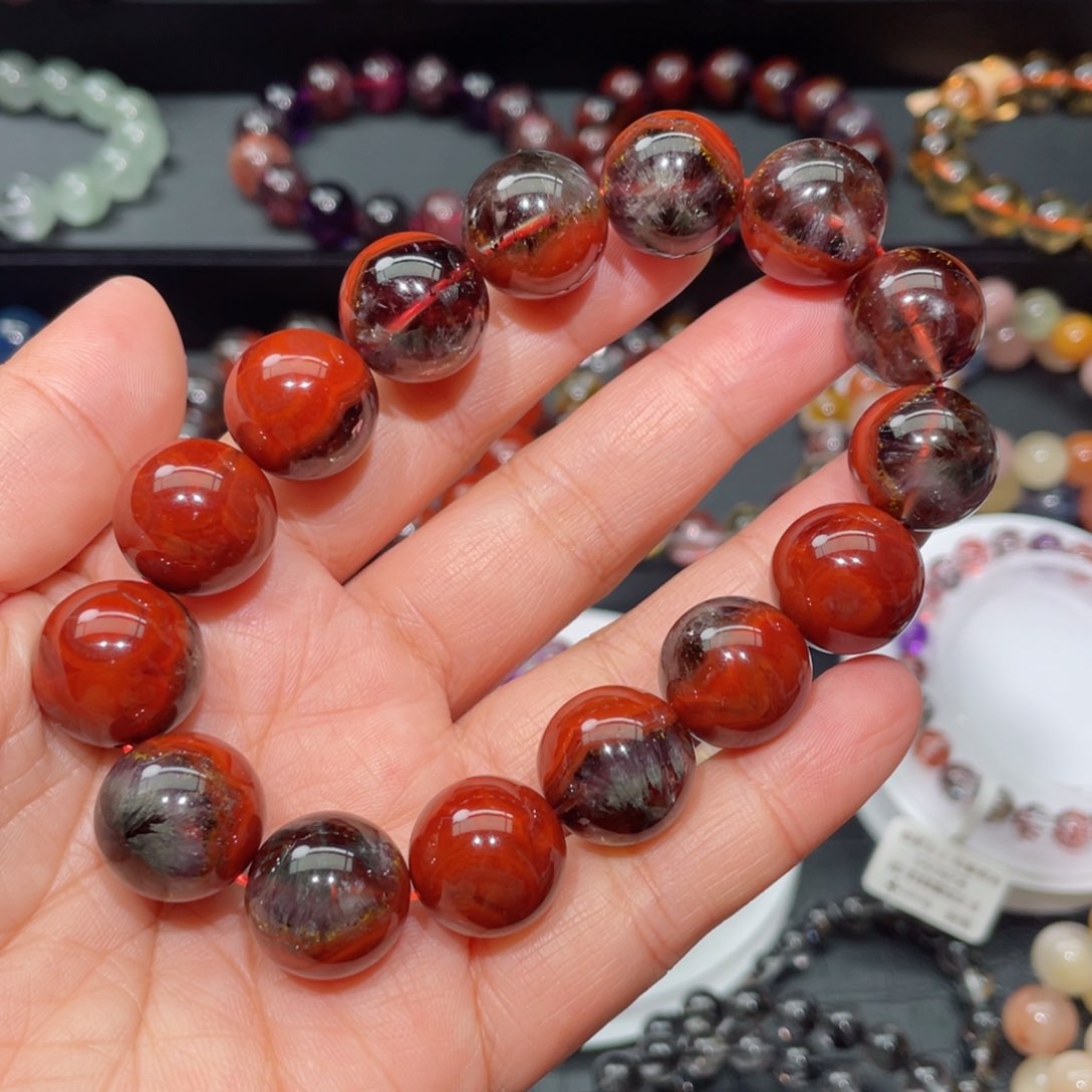 水晶手链未镶嵌极光手链，晶体通透