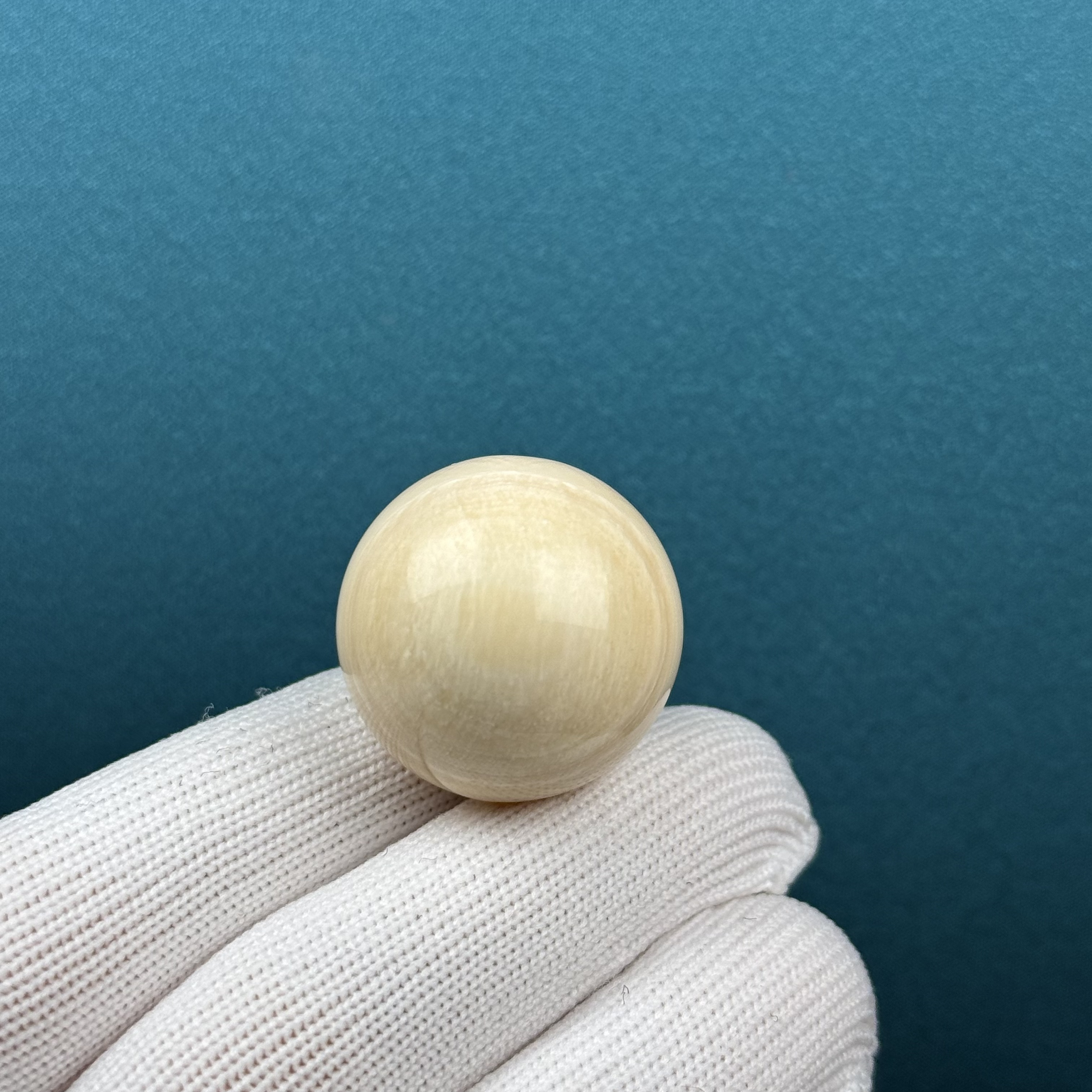 D88-69天然猛犸牙 芝士皮圆珠26mm支持复检假一罚十