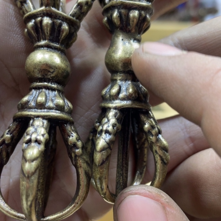 藏传黄利马五股杵一个手工翻砂