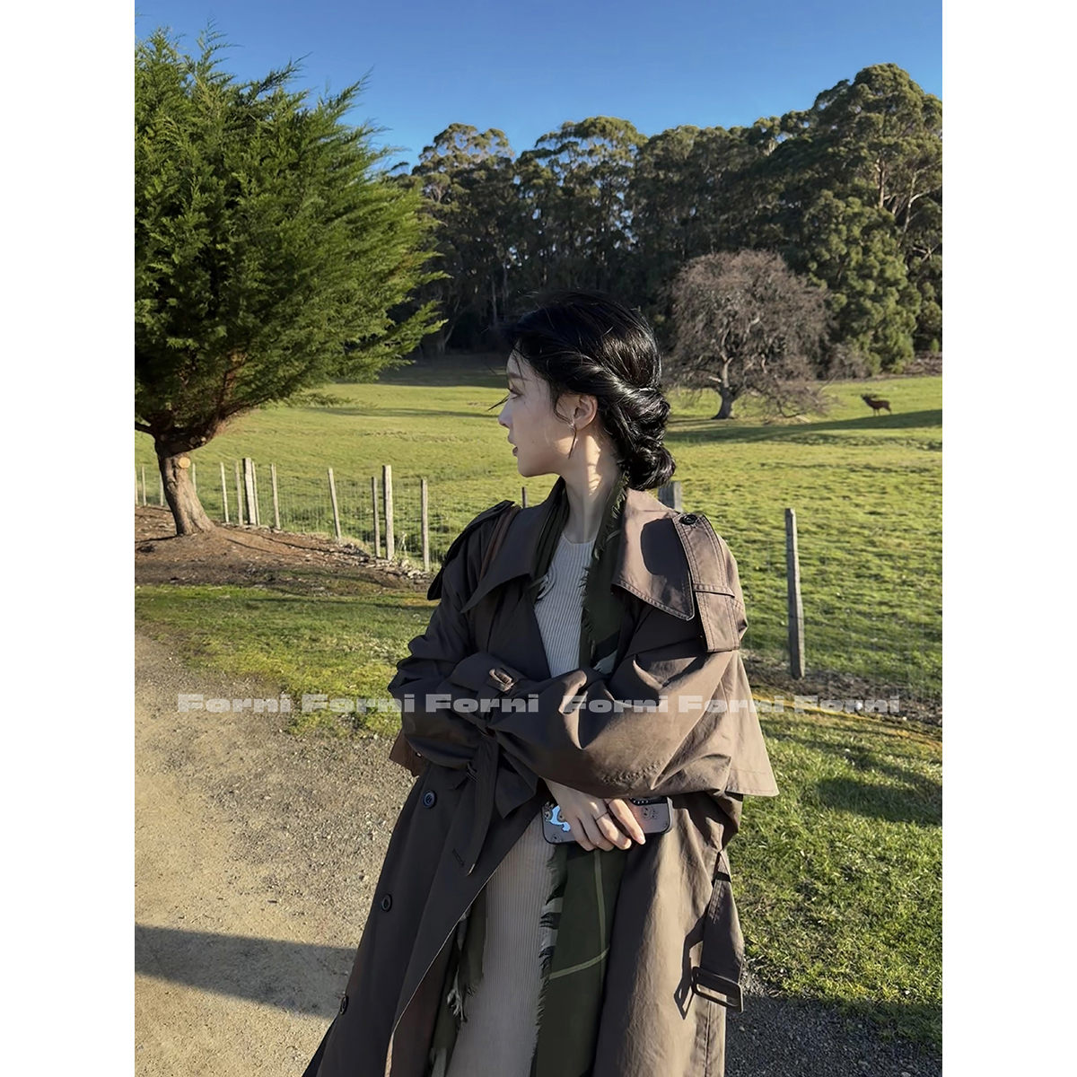 FORNI 哈曼顿风衣 进阶衣品100匹马棉翻领双排扣意式风衣