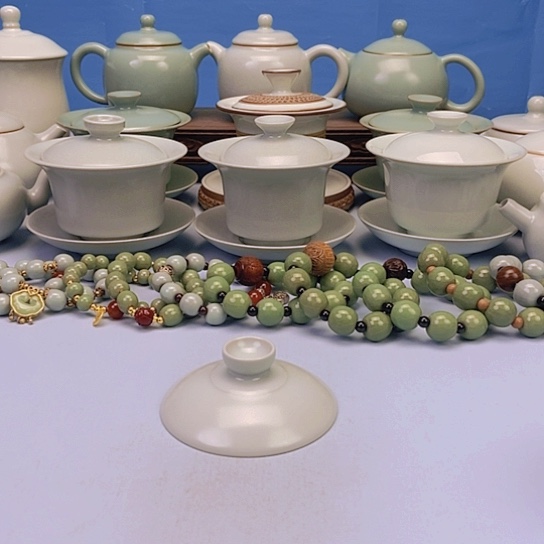 杯仿古月白盖子原矿原釉原产地