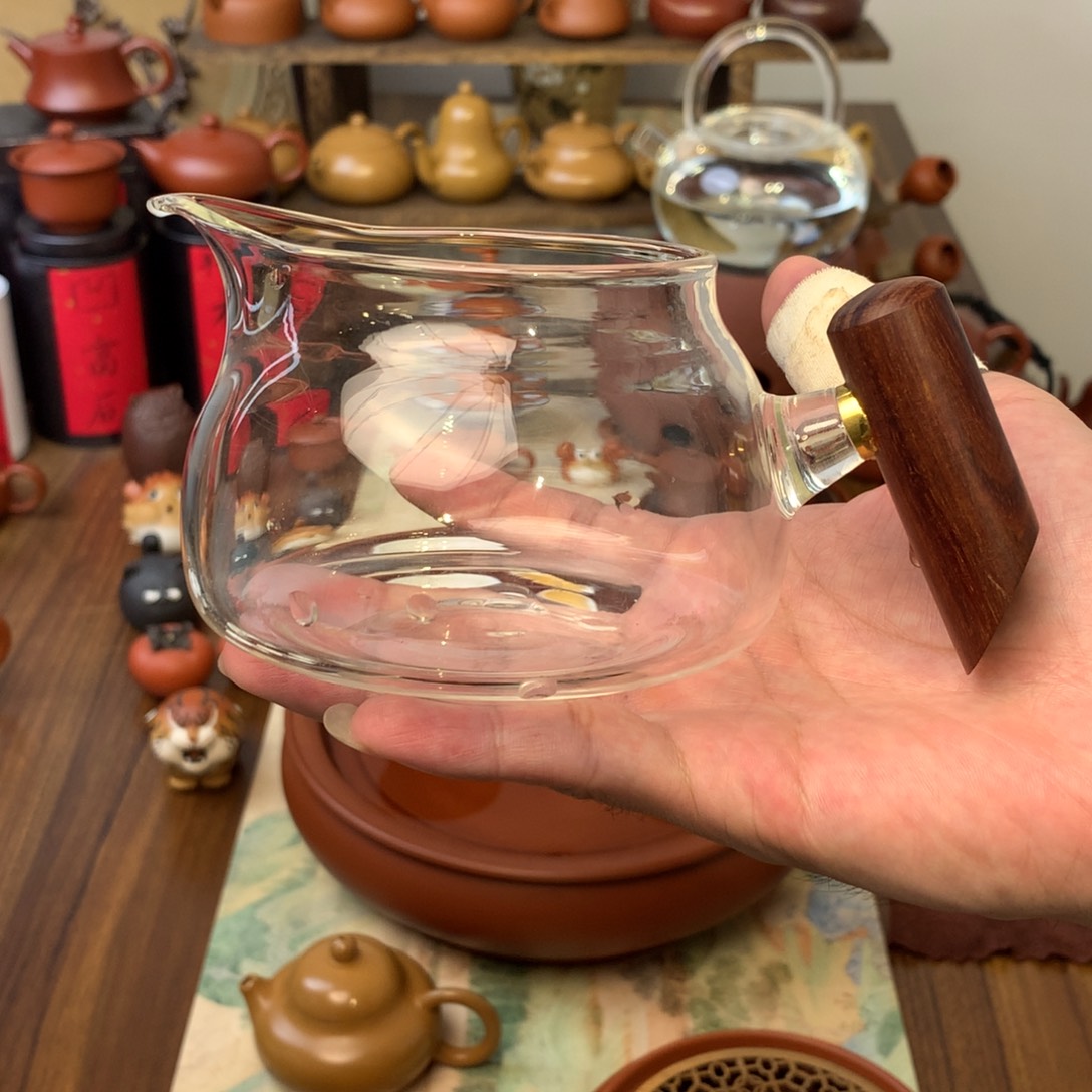 高端玻璃公道杯扁款