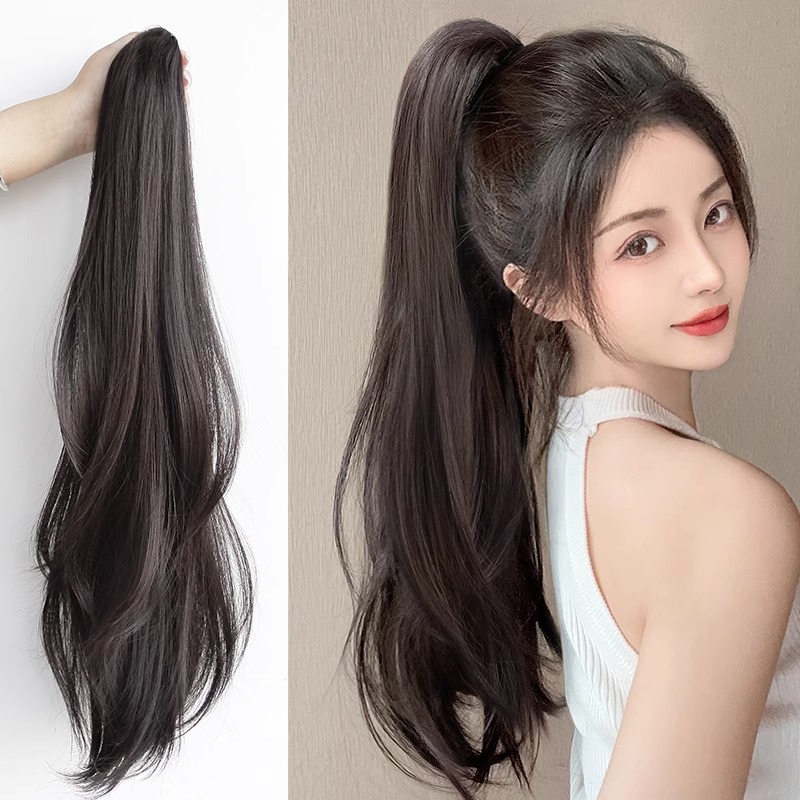假发辫韩系doll感微卷抓夹高马尾仿真发自然蓬松马尾女款