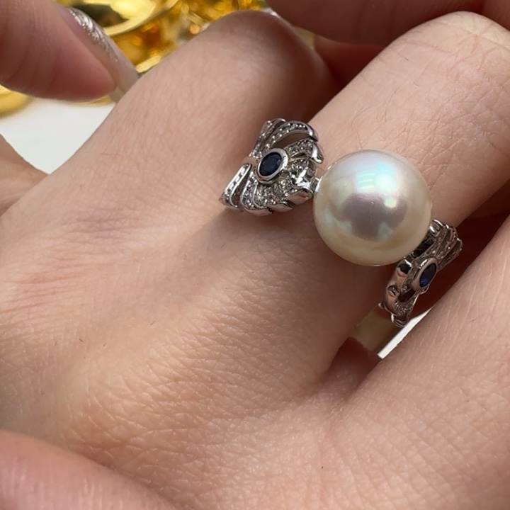 海水珍珠戒指银S925镶嵌
