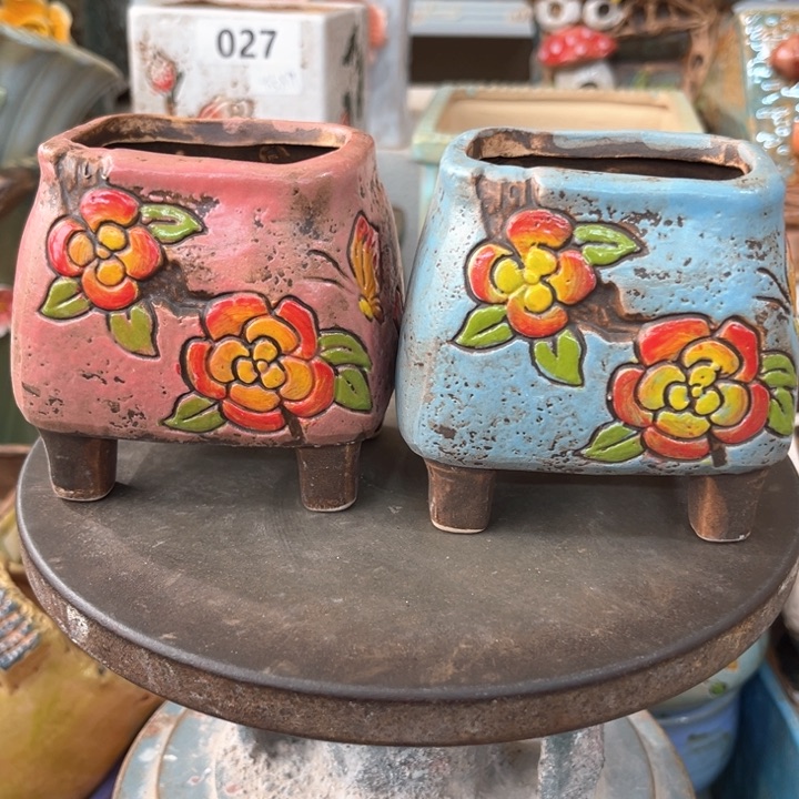 紫砂花盆粗陶材质多肉花盆