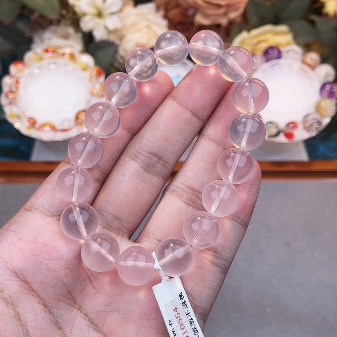 手串未镶嵌芙蓉石莫桑比克粉12m