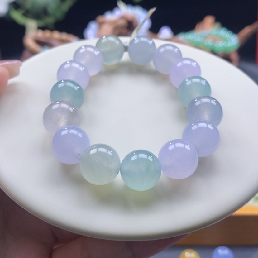 【闪购商品】翡翠手串未镶嵌糖果色手串卡12+