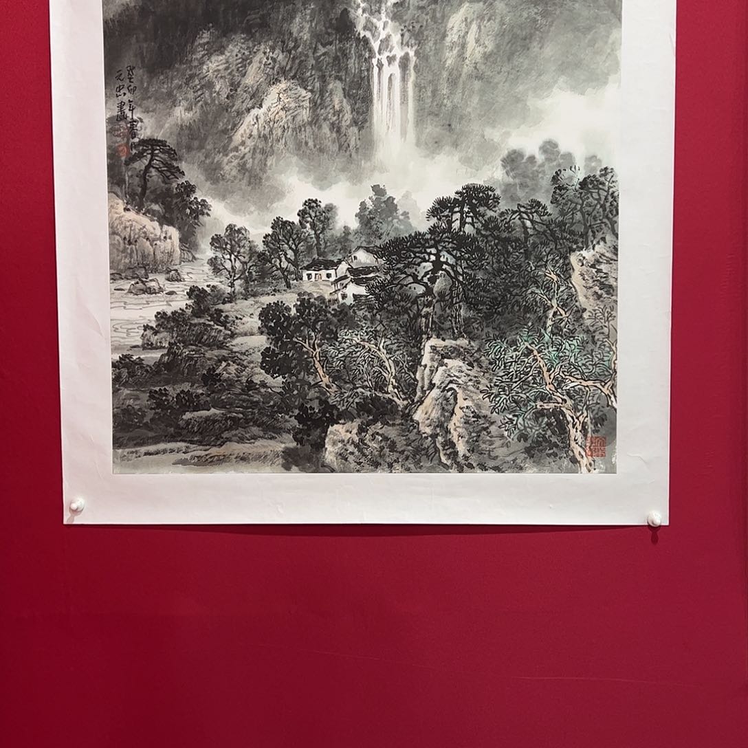 国画吕元忠斗方手绘