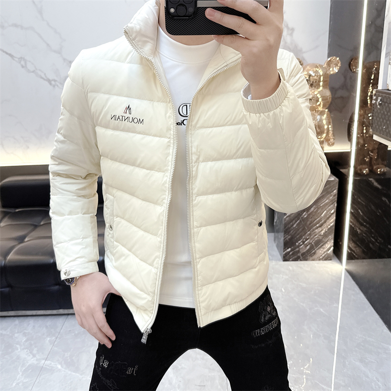 冰希潮品.休闲简约印花设计男士保暖潮流立领羽绒服2025冬季新款