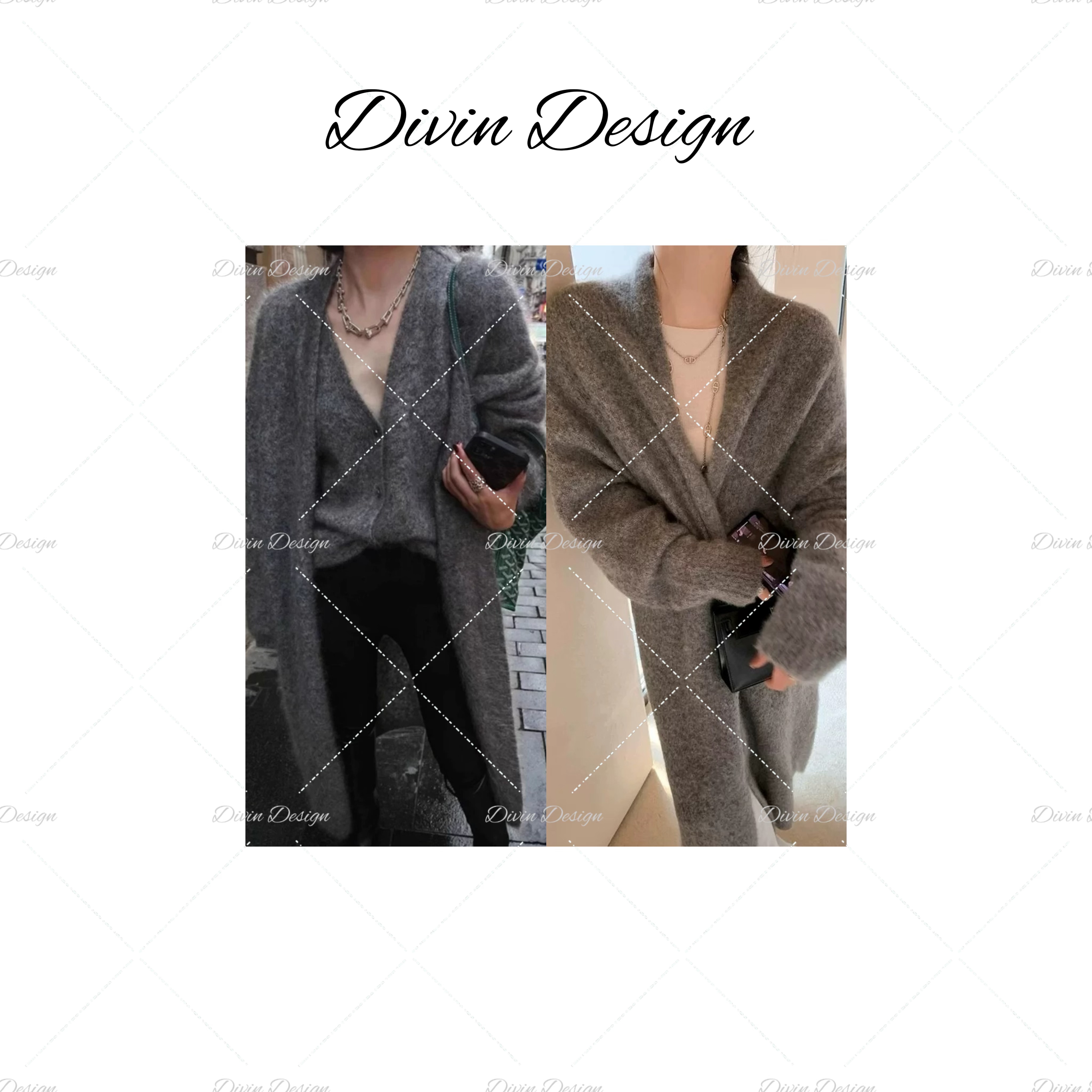 Divin【澳洲白小公·长外套】全羊毛羊绒拉绒拉毛针织开衫外套