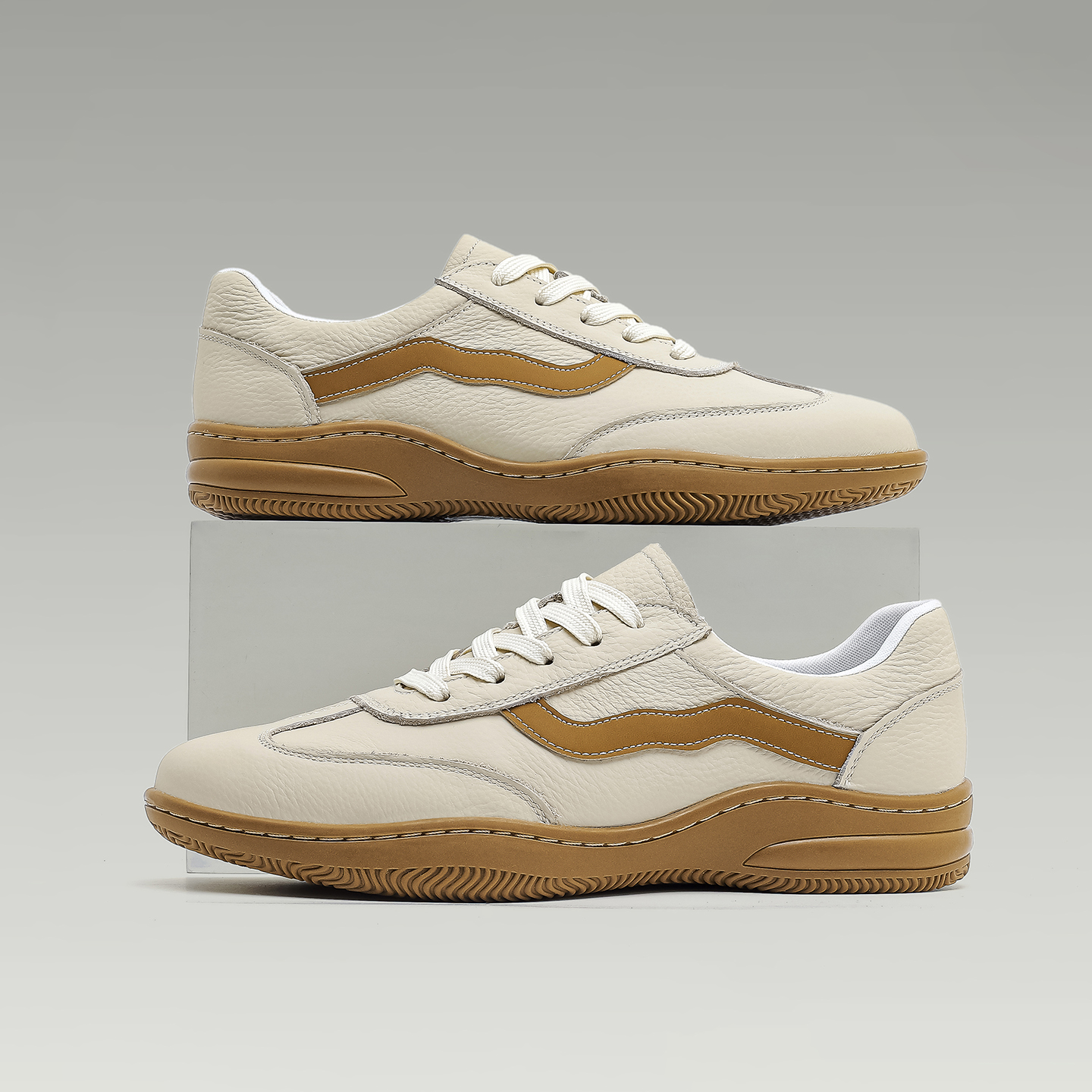 【头层牛皮】2025新款真皮男士休闲皮鞋系带秋季小白鞋牛筋底透气