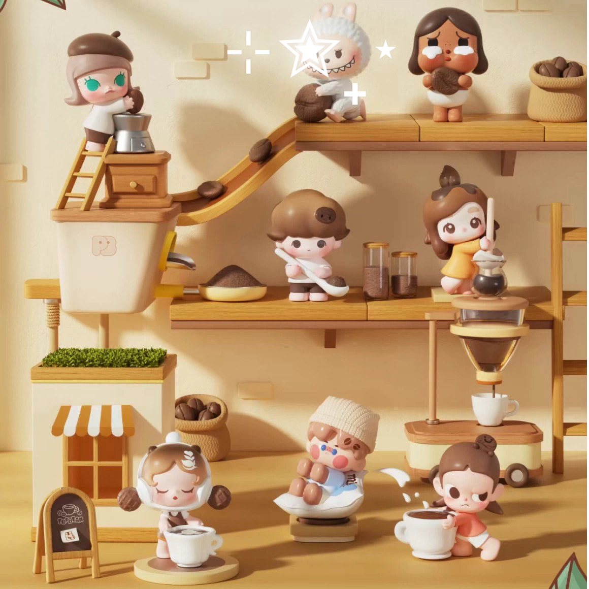 【拆盒】咖啡工厂系列萌粒公仔盲盒潮玩手办