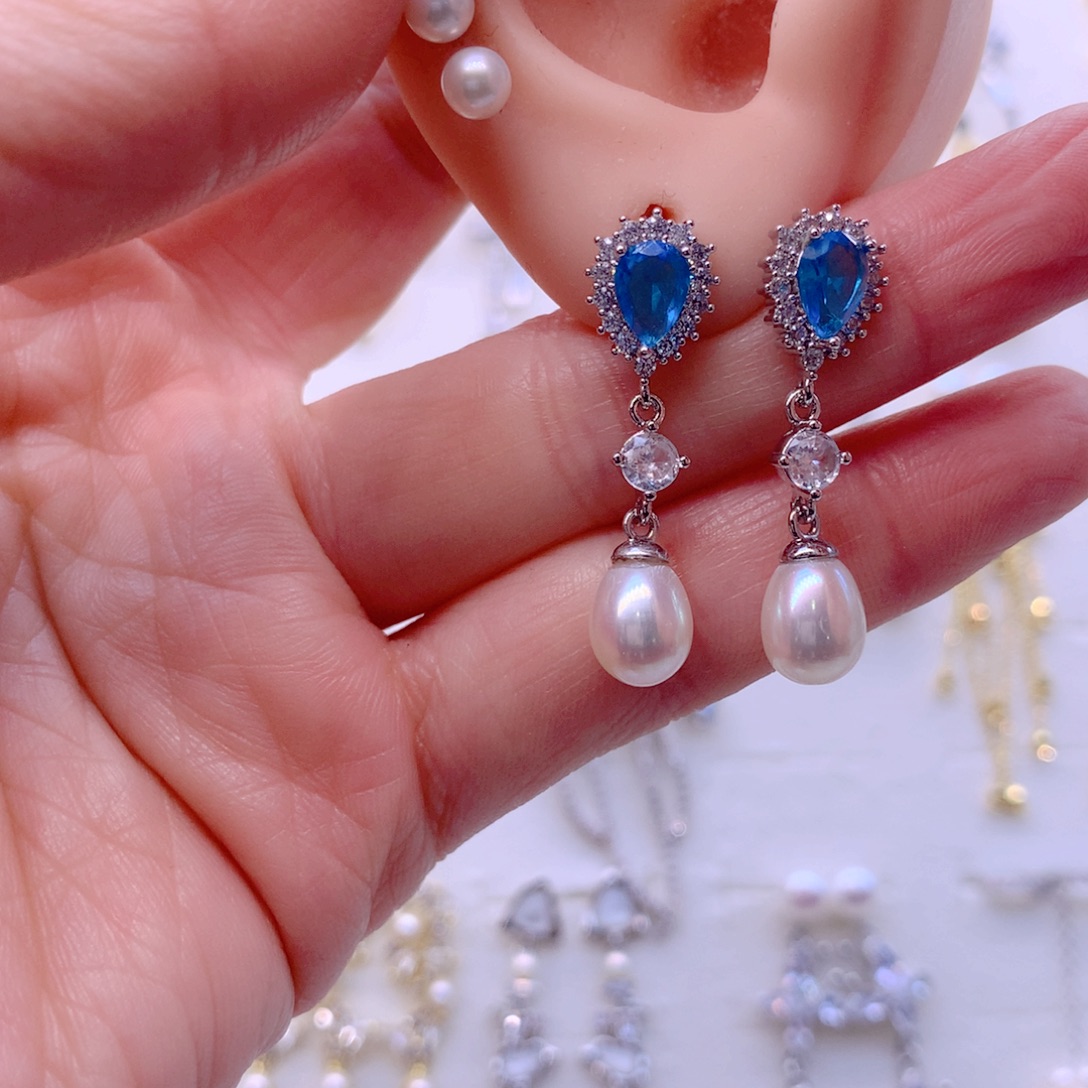 淡水珍珠耳饰合金