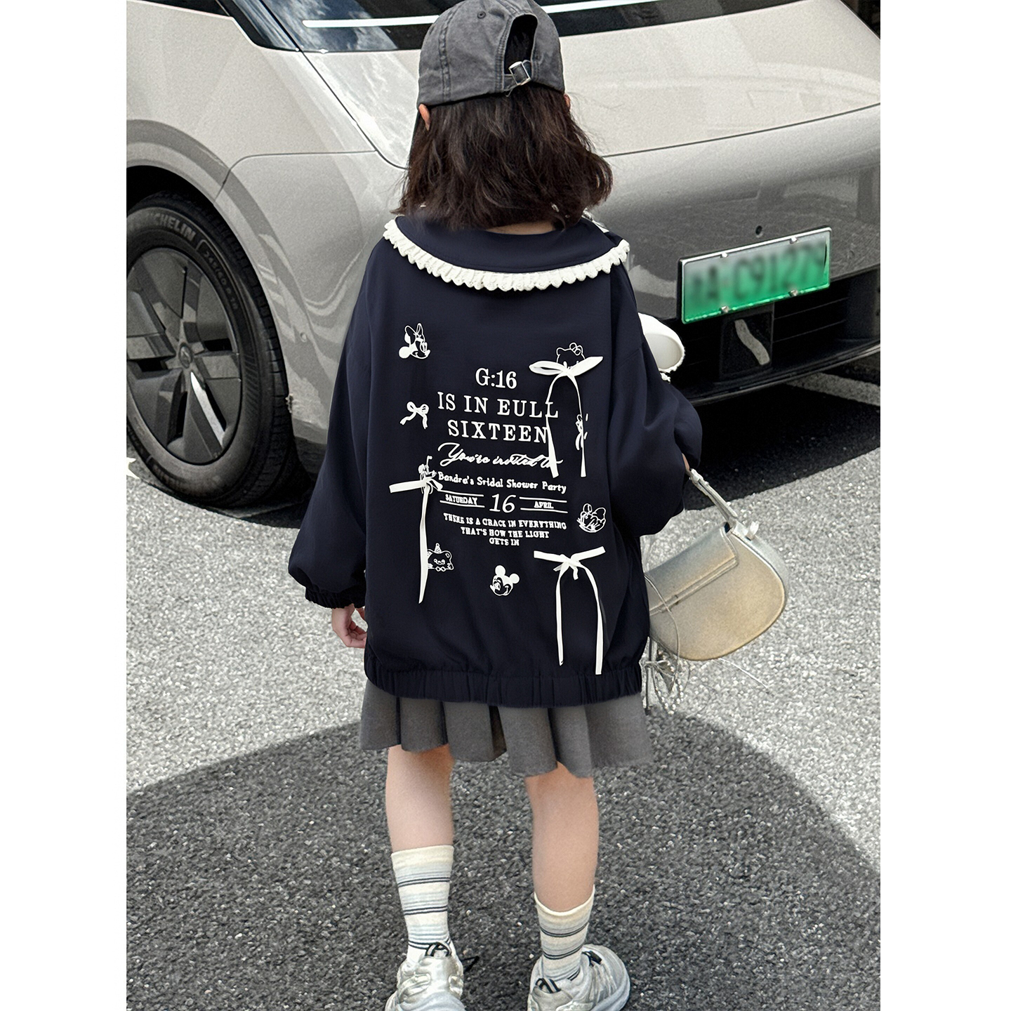 25WT013女童秋装外套2025新款女孩儿童春秋款大童秋季娃娃领夹克