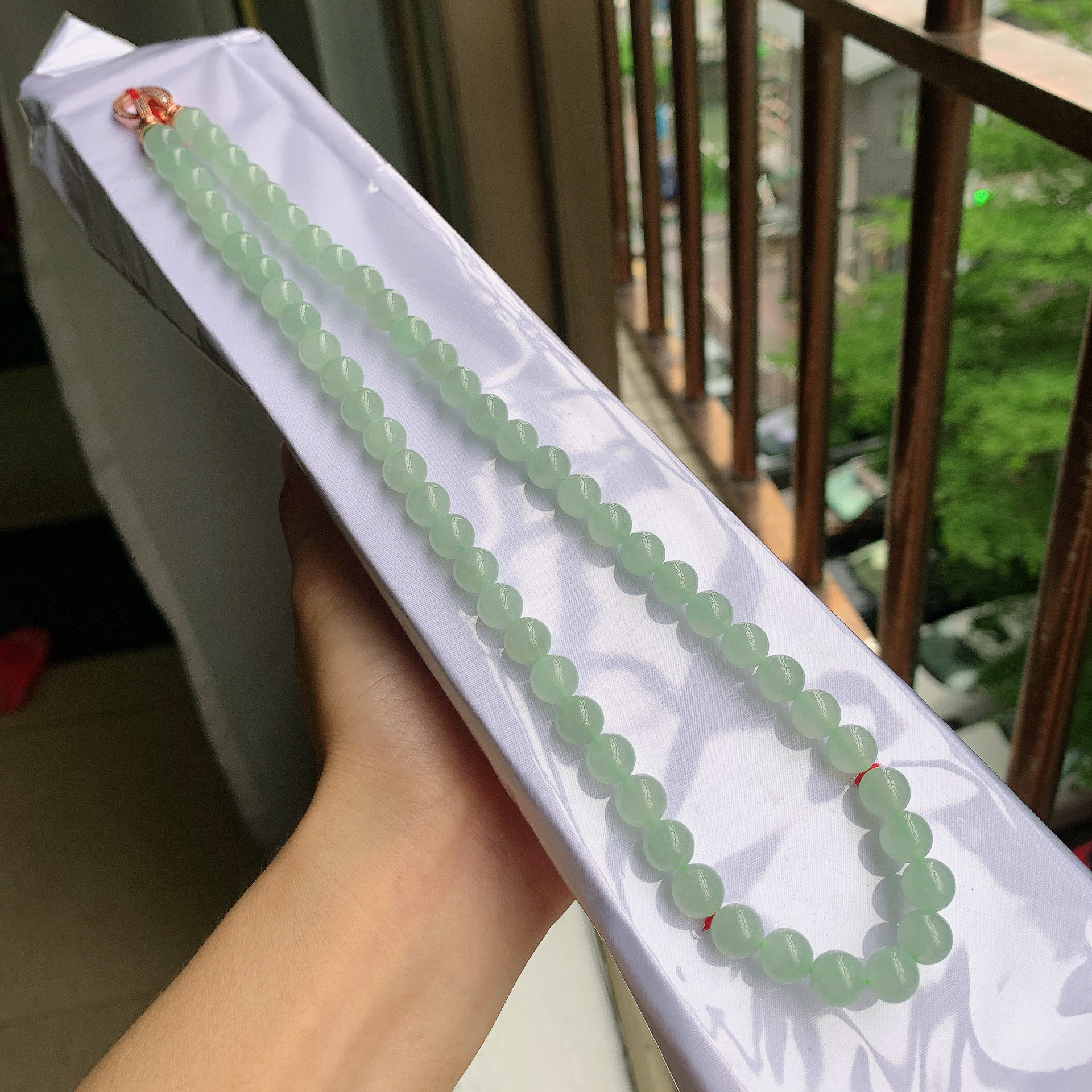 569号 缅甸天然翡翠A货珠链项链气质时尚百搭精美