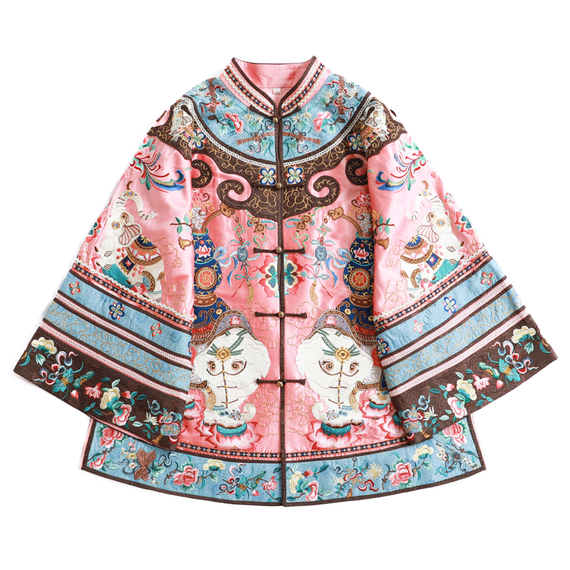 「吉象福宝」丽古龙 桑蚕丝 国风手工设计百搭刺绣国潮女装汉服上衣