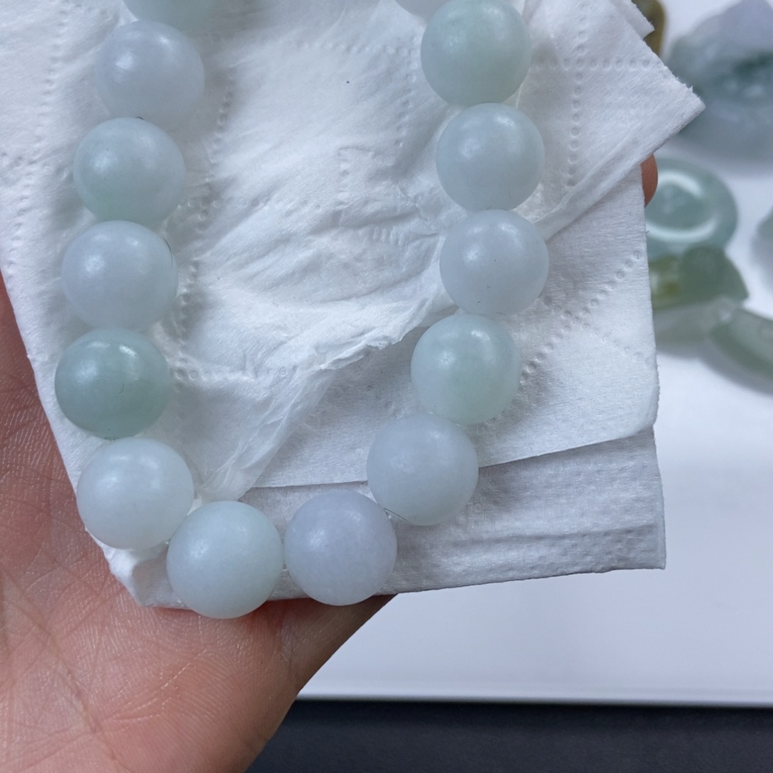 定制翡翠未镶嵌紫*手串