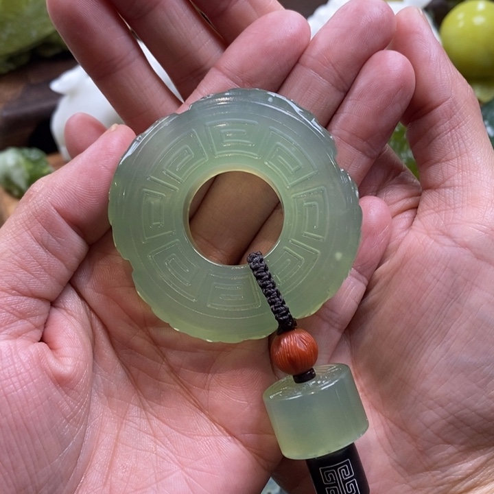 桑***晚蛇纹石玉未镶嵌手把
