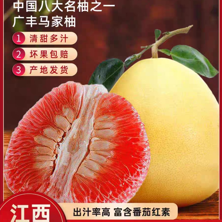 广丰红心马家柚子水果红肉蜜柚江西上饶广丰大南老树多汁新鲜现摘