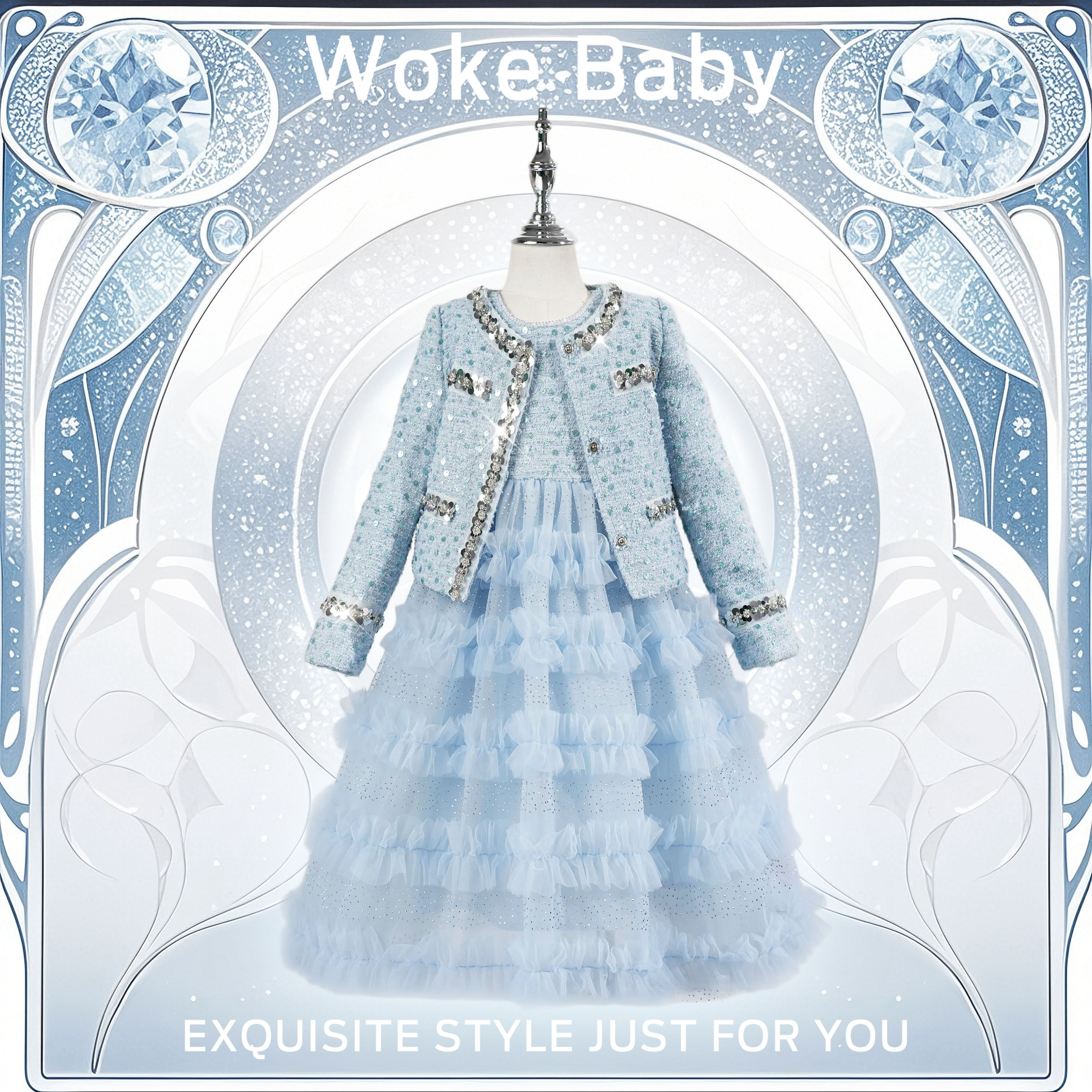 【现货】春夏款礼服裙女童2025春季新款汉服上衣外套儿童裙子S5248