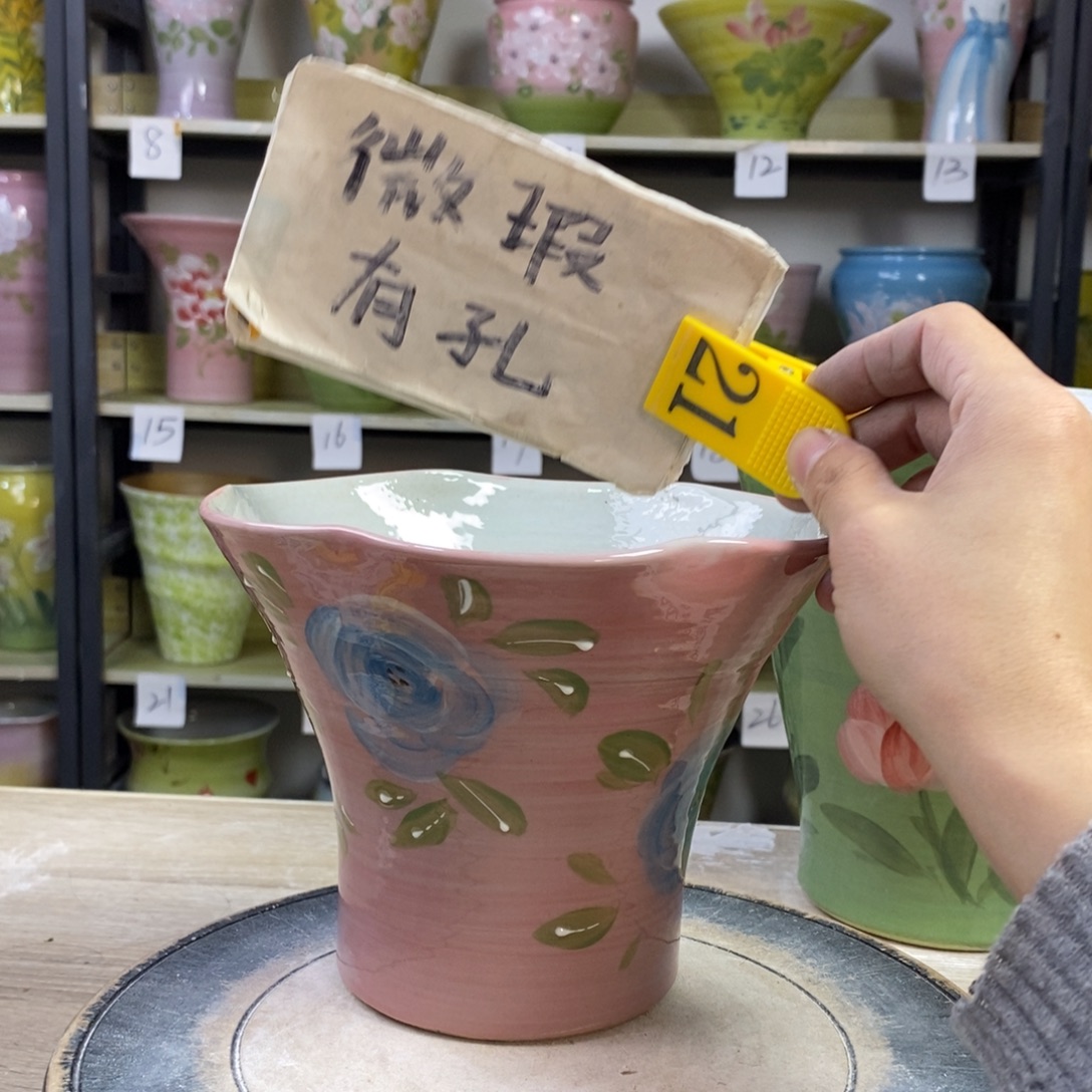 景德镇手工手绘陶瓷花盆