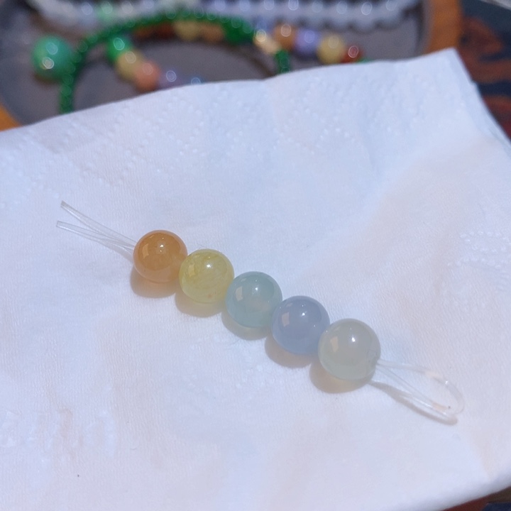 翡翠颈饰未镶嵌莫奈花园色系