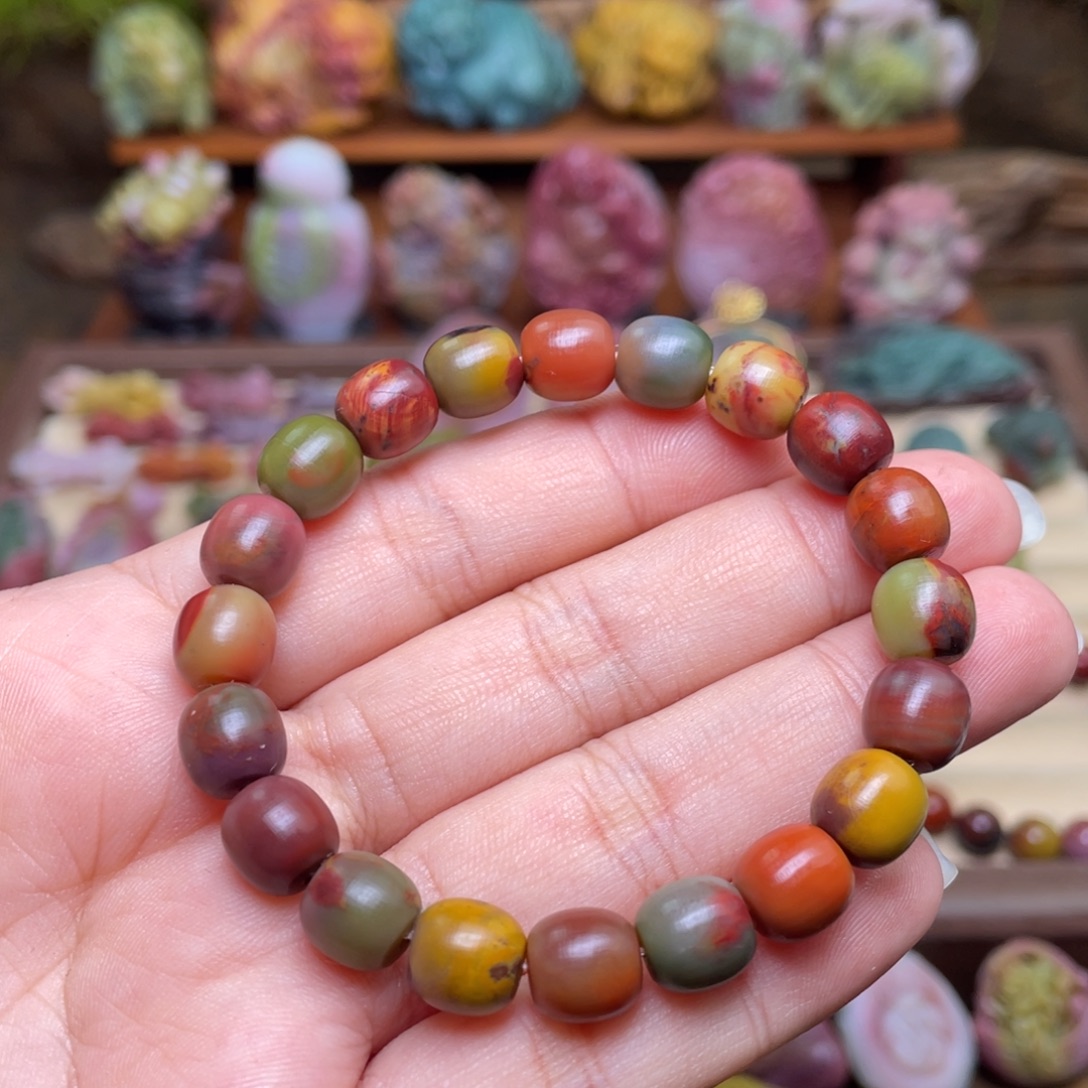 熊***←玛瑙/玉髓未镶嵌手串盐源玛瑙高品油画包浆