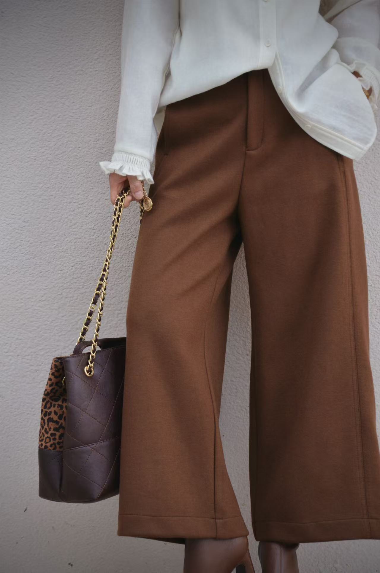 羊毛九分时尚直筒裤