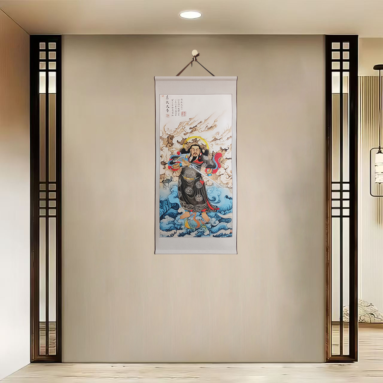 {107玄天真武大帝}60x120cm现代简约挂轴装饰画办公室家居装