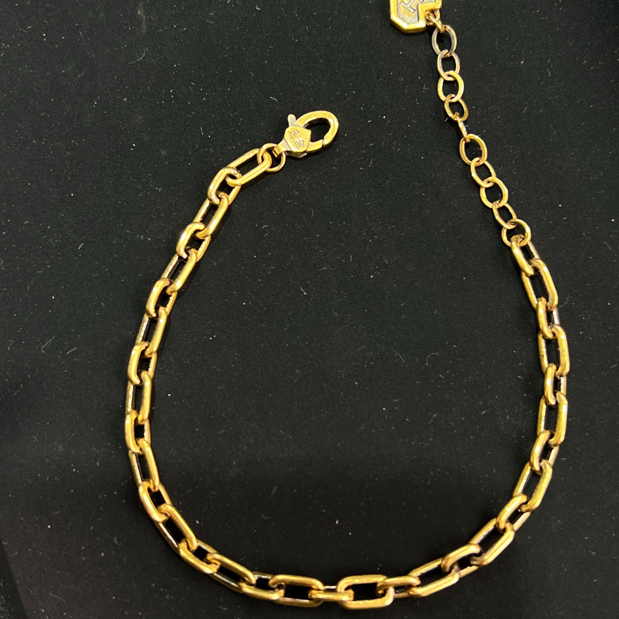 【liveup足金手链】双环光面复古黑金手链302