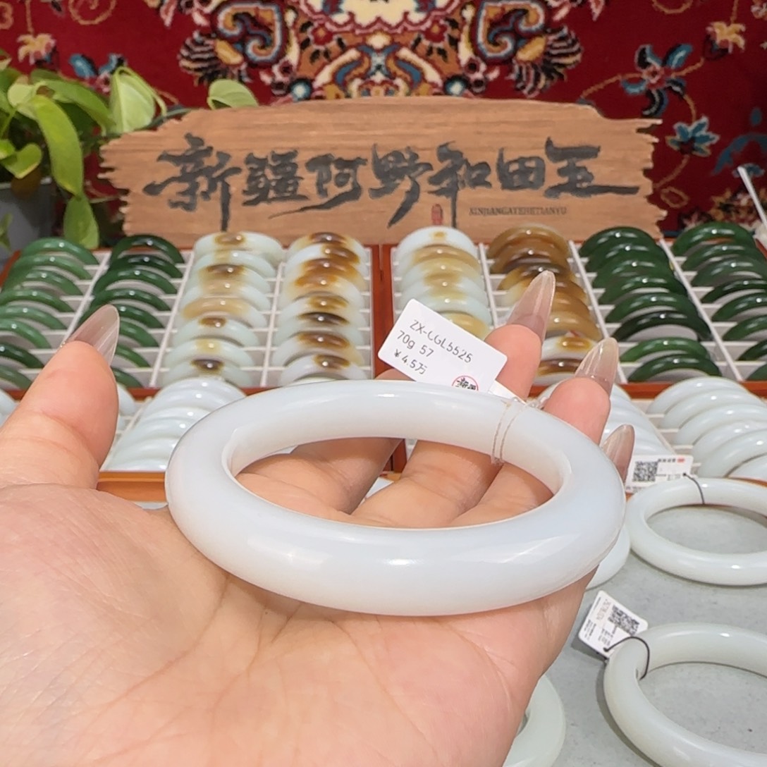 和田玉未镶嵌手镯天然羊脂白玉手镯高背泥鳅背条宽12+精致秀气