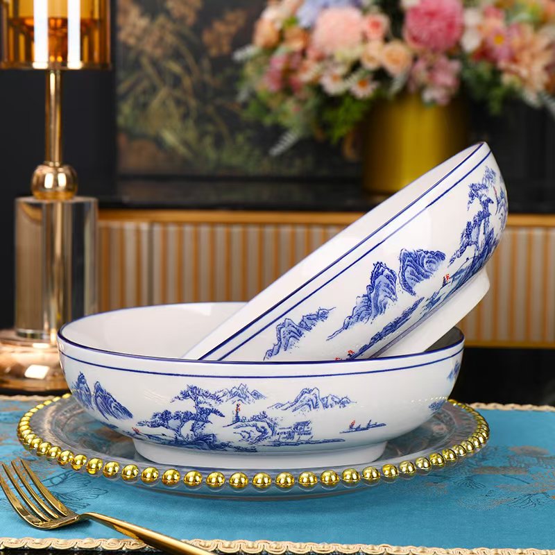 山水青花盆9英寸2个装 破损联系客服