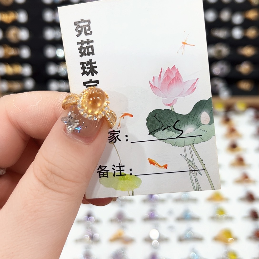 水晶戒指银S925镶嵌S*s戒指