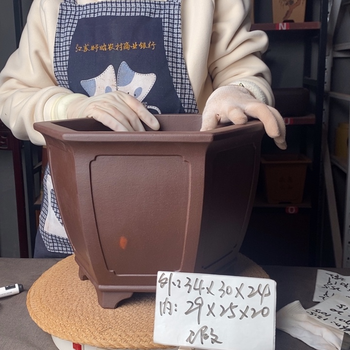 紫砂微瑕紫砂花盆一物一拍花泥