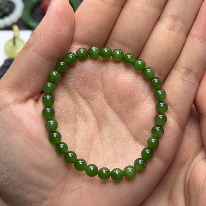 和田玉未镶嵌手串圆珠手串