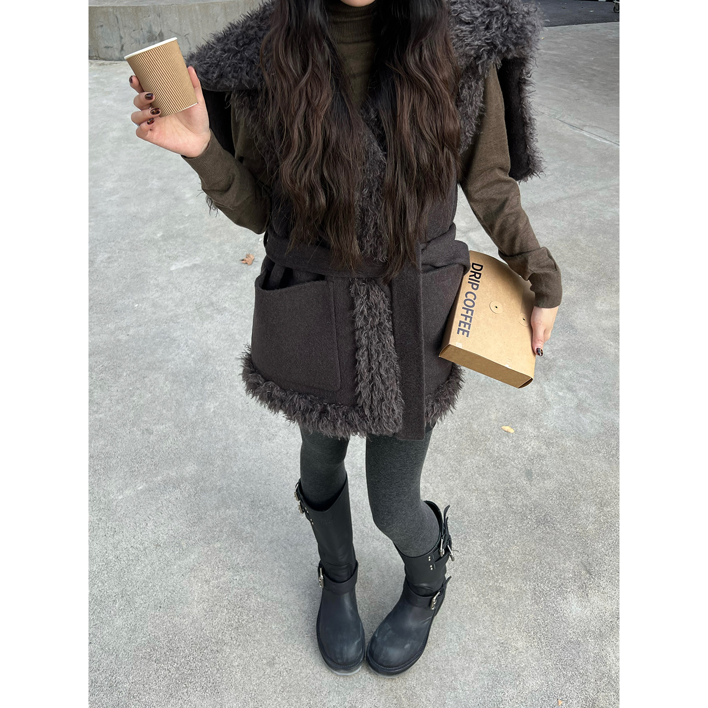 MESTRIO 设计师品牌 25秋冬 简约毛毛马甲外套 SOLSOL买手店