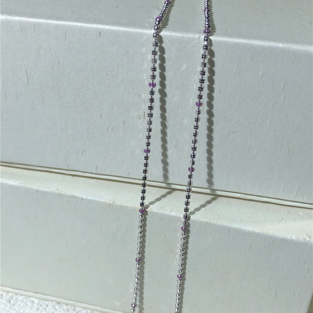 链子925银珐琅 s925银珐琅仙紫色链子