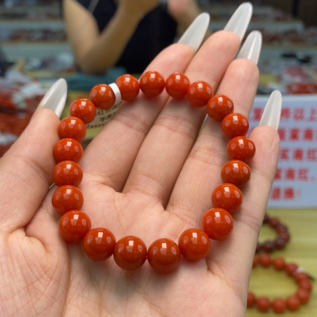 南红玛瑙9mm+单圈手串多样性发一未镶嵌