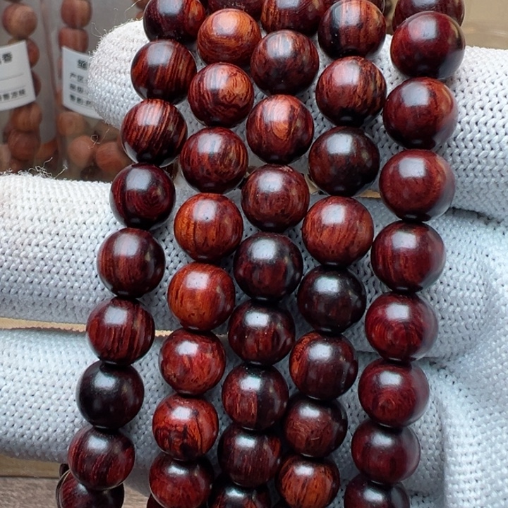 木木本海南红降花梨公0.8圆珠单圈