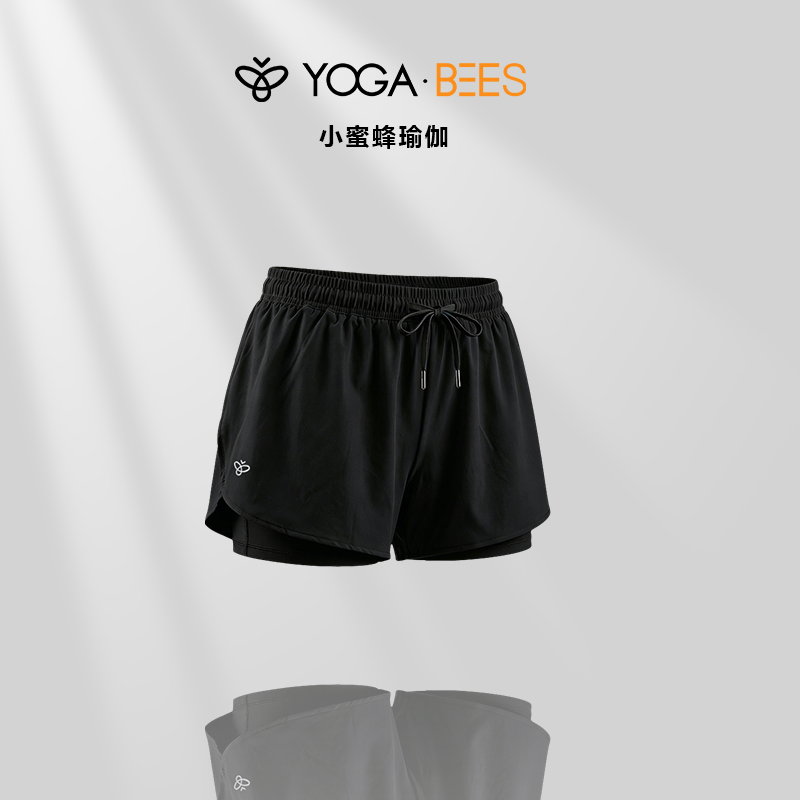 Yogabees小蜜蜂瑜伽无缝夏季薄款梭织短裤宽松休闲运动跑步xh164