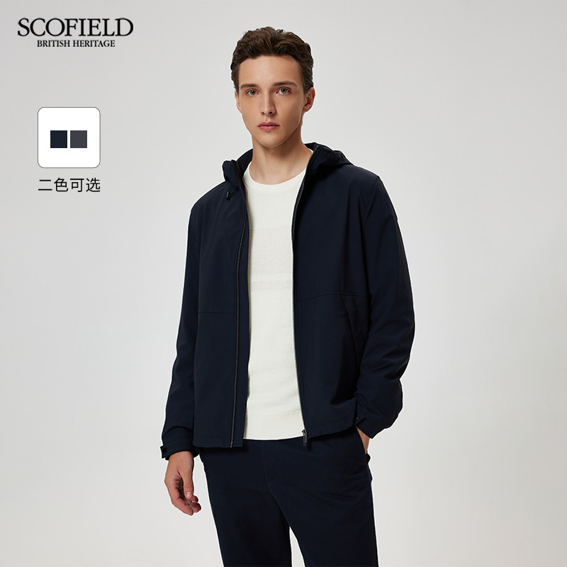 SCOFIELD男装连帽休闲短款户外简约舒适外套时尚夹克SMJAE49Z02