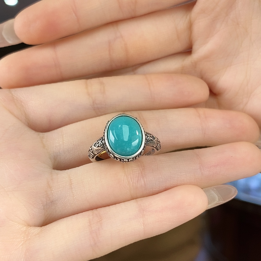 绿松石银S925镶嵌珠宝奇石